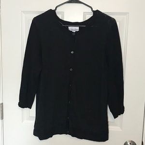 Black Cardigan with Circle Pattern